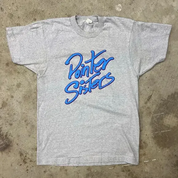 Vintage Pointer Sisters 1986 Tour Gray TShirt Band Tee Music USA Made 80s Single - Picture 12 of 13